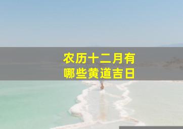 农历十二月有哪些黄道吉日