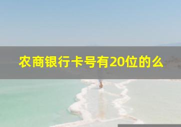 农商银行卡号有20位的么