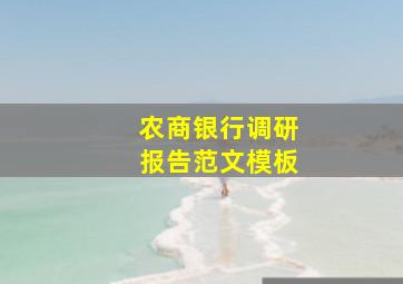 农商银行调研报告范文模板