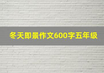 冬天即景作文600字五年级