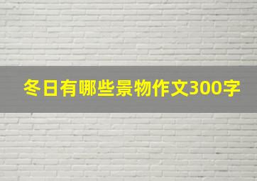 冬日有哪些景物作文300字