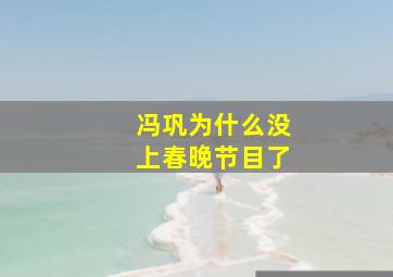 冯巩为什么没上春晚节目了