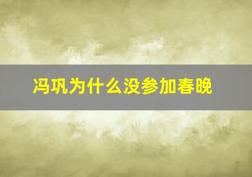 冯巩为什么没参加春晚