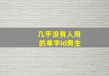 几乎没有人用的单字id男生