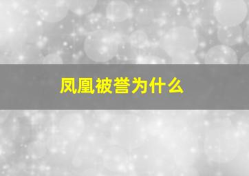 凤凰被誉为什么