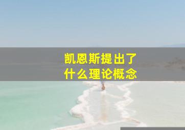 凯恩斯提出了什么理论概念