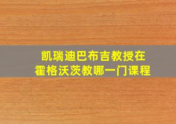 凯瑞迪巴布吉教授在霍格沃茨教哪一门课程