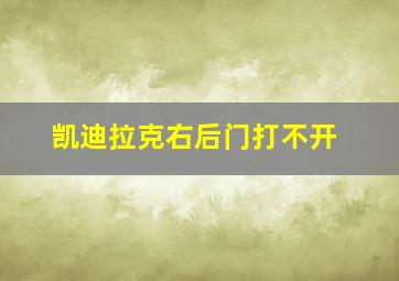 凯迪拉克右后门打不开