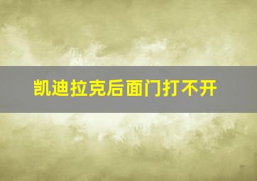 凯迪拉克后面门打不开