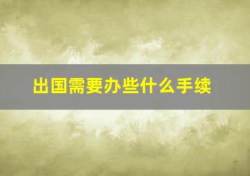 出国需要办些什么手续