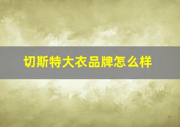 切斯特大衣品牌怎么样