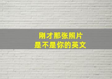 刚才那张照片是不是你的英文