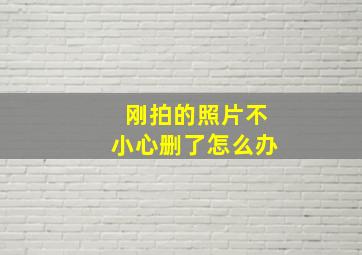 刚拍的照片不小心删了怎么办