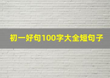 初一好句100字大全短句子