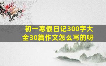 初一寒假日记300字大全30篇作文怎么写的呀