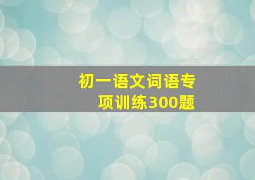 初一语文词语专项训练300题