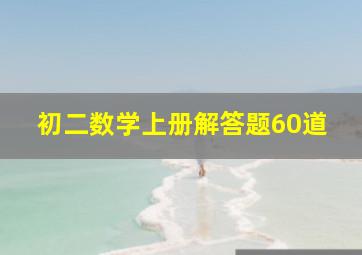 初二数学上册解答题60道