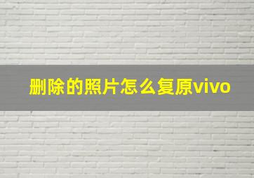 删除的照片怎么复原vivo