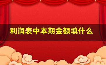 利润表中本期金额填什么