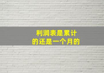 利润表是累计的还是一个月的