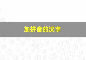 加拼音的汉字