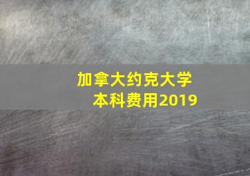 加拿大约克大学本科费用2019