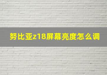 努比亚z18屏幕亮度怎么调