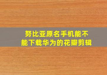 努比亚原名手机能不能下载华为的花瓣剪辑