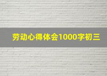 劳动心得体会1000字初三