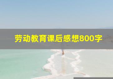 劳动教育课后感想800字