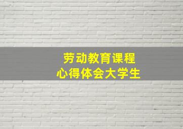 劳动教育课程心得体会大学生