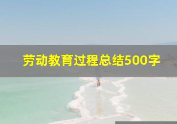 劳动教育过程总结500字