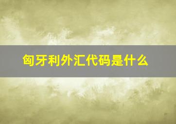 匈牙利外汇代码是什么