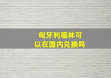 匈牙利福林可以在国内兑换吗