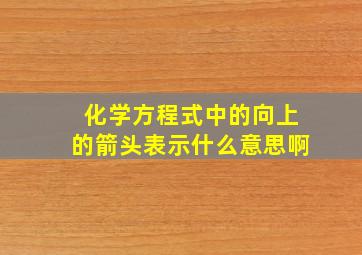 化学方程式中的向上的箭头表示什么意思啊