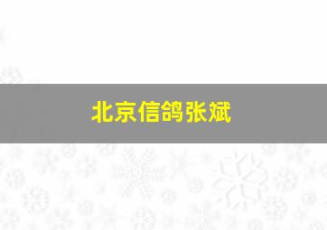 北京信鸽张斌