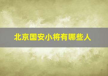 北京国安小将有哪些人