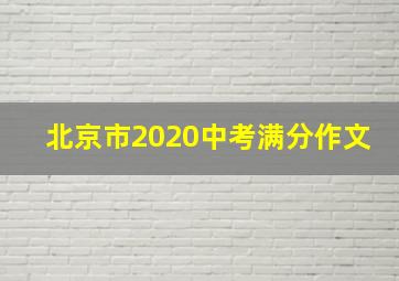 北京市2020中考满分作文