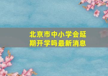 北京市中小学会延期开学吗最新消息