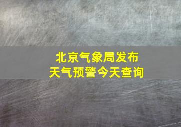 北京气象局发布天气预警今天查询