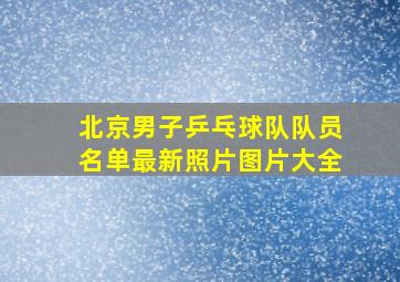 北京男子乒乓球队队员名单最新照片图片大全