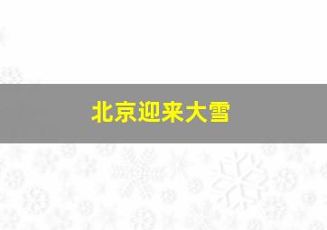 北京迎来大雪