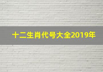 十二生肖代号大全2019年