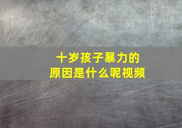 十岁孩子暴力的原因是什么呢视频