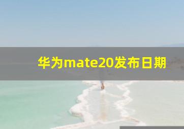 华为mate20发布日期