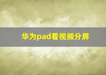 华为pad看视频分屏