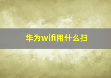 华为wifi用什么扫