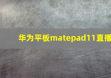 华为平板matepad11直播