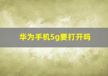 华为手机5g要打开吗