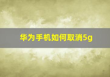 华为手机如何取消5g